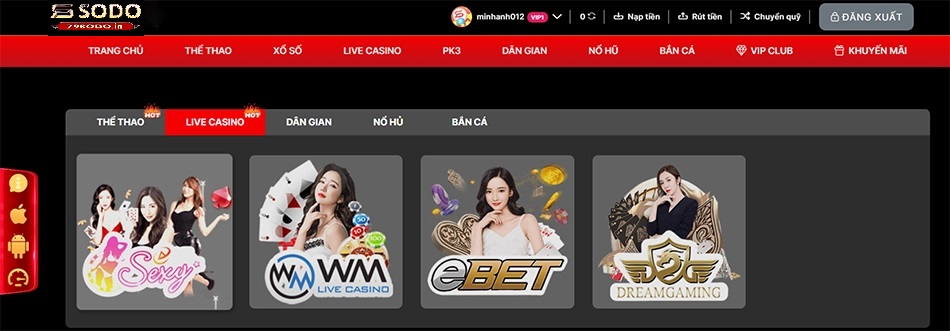 Live casino 79sodo đa dạng các trò chơi cá cược