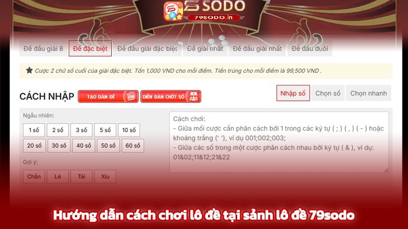 Các cách tham gia sảnh lô đề 79sodo